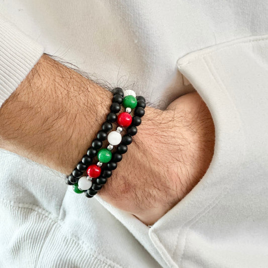 Palestine Multi/Black Stack bracelet