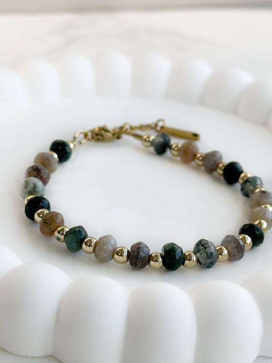 Gold Plated Mixed Agate Bracelet
